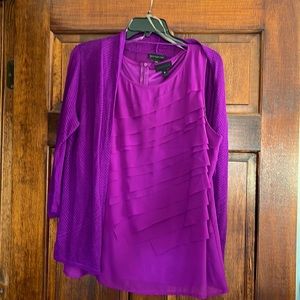 Worthington, XL sleeveless sheer lining top, 3/4 sleeve lightweight sweater PXL